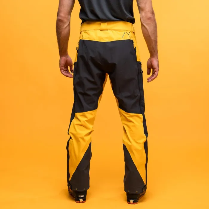 Men Bergans Of Norway Softshell Pants Y Mountainline Hybrid Softshell Pants Mango Yellow Dark Shadow Grey