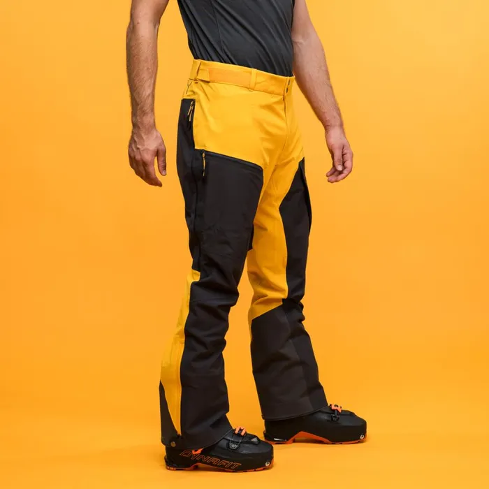 Men Bergans Of Norway Softshell Pants Y Mountainline Hybrid Softshell Pants Mango Yellow Dark Shadow Grey