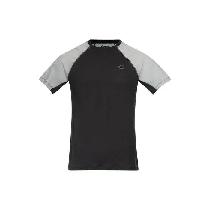 Men Bergans Of Norway TShirts Y Lightline Merino Tee Dark Shadow Grey Pearl Grey