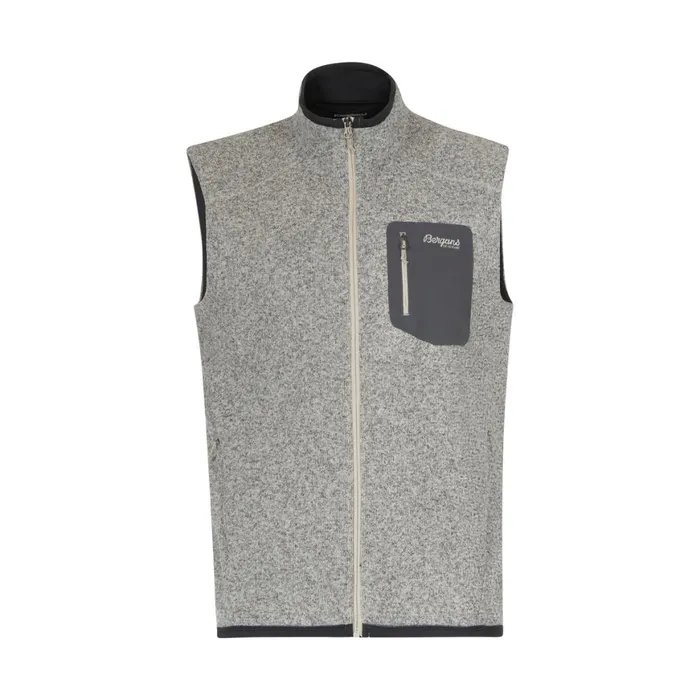 Men Bergans Of Norway Vests Kamphaug Knitted Vest Chalk Sand