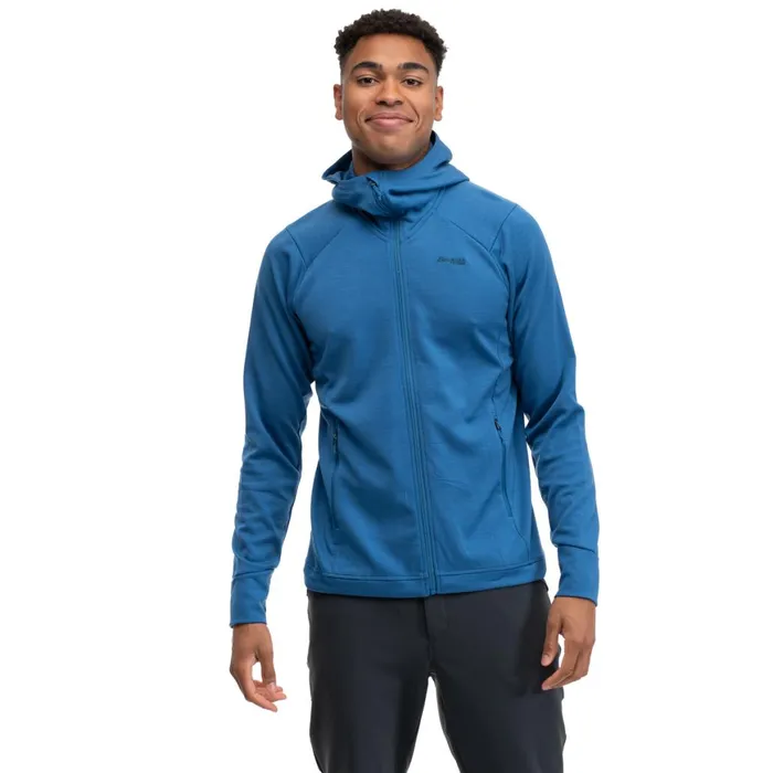 Men Bergans Of Norway Wool Ulstein Wool Hood Jacket North Sea Blue