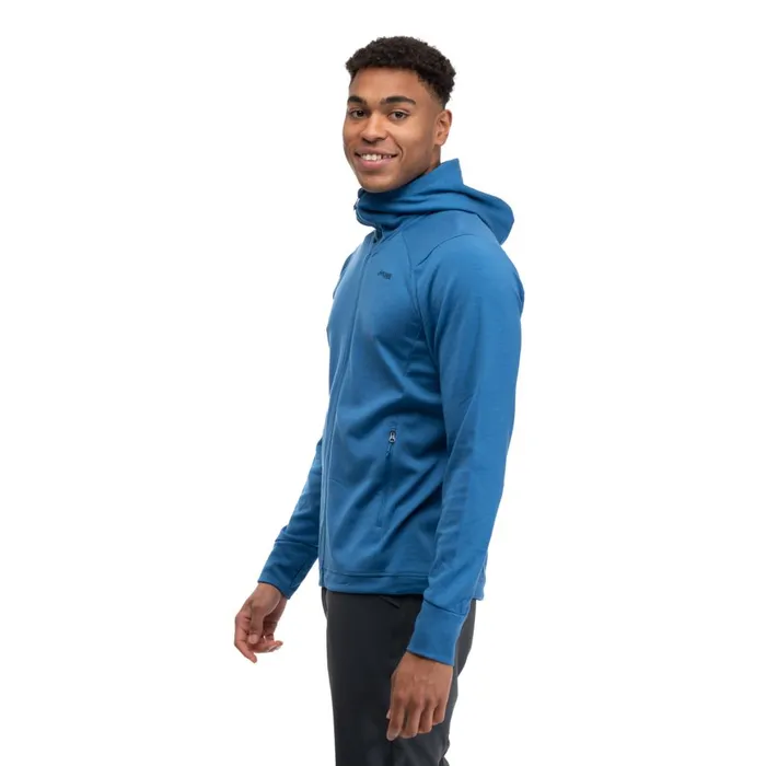 Men Bergans Of Norway Wool Ulstein Wool Hood Jacket North Sea Blue