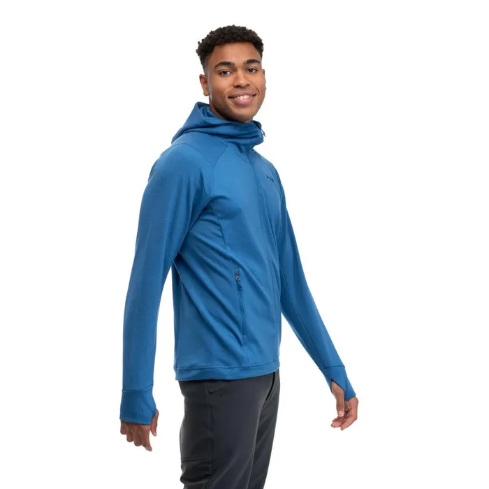 Men Bergans Of Norway Wool Ulstein Wool Hood Jacket North Sea Blue
