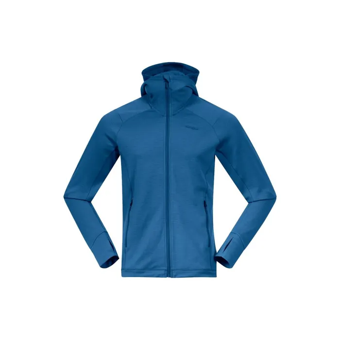 Men Bergans Of Norway Wool Ulstein Wool Hood Jacket North Sea Blue