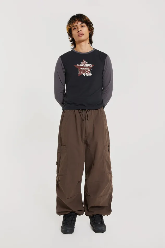 Men Bestsellers Jaded London Shop Brown Parachute Cargo Pants