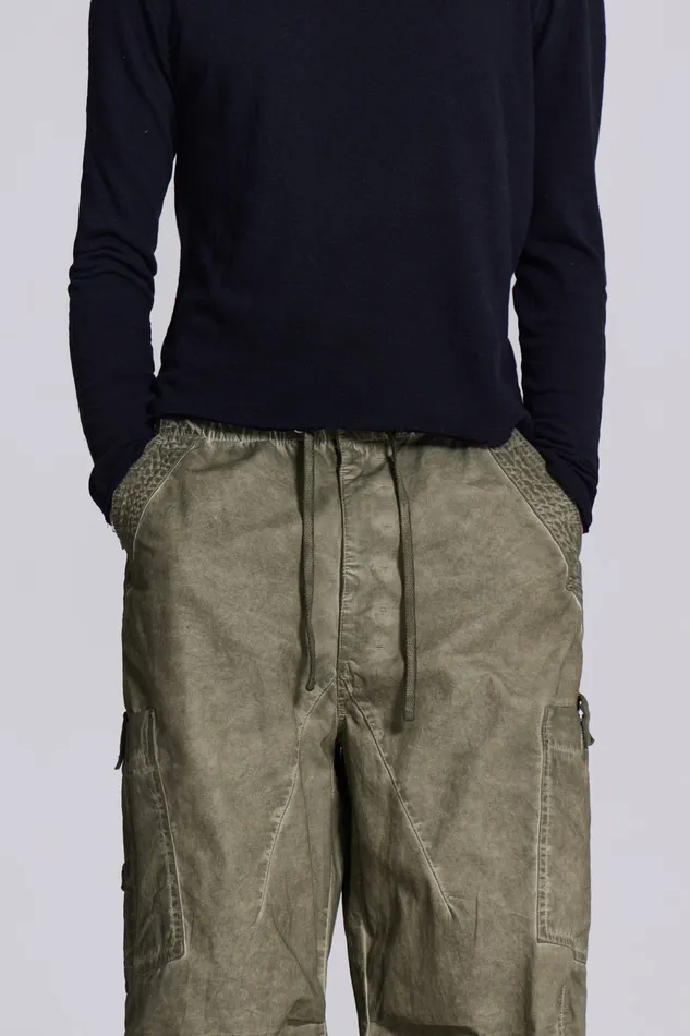 Men Bestsellers Jaded London Shop Khaki Oil Wash Parachute Pants
