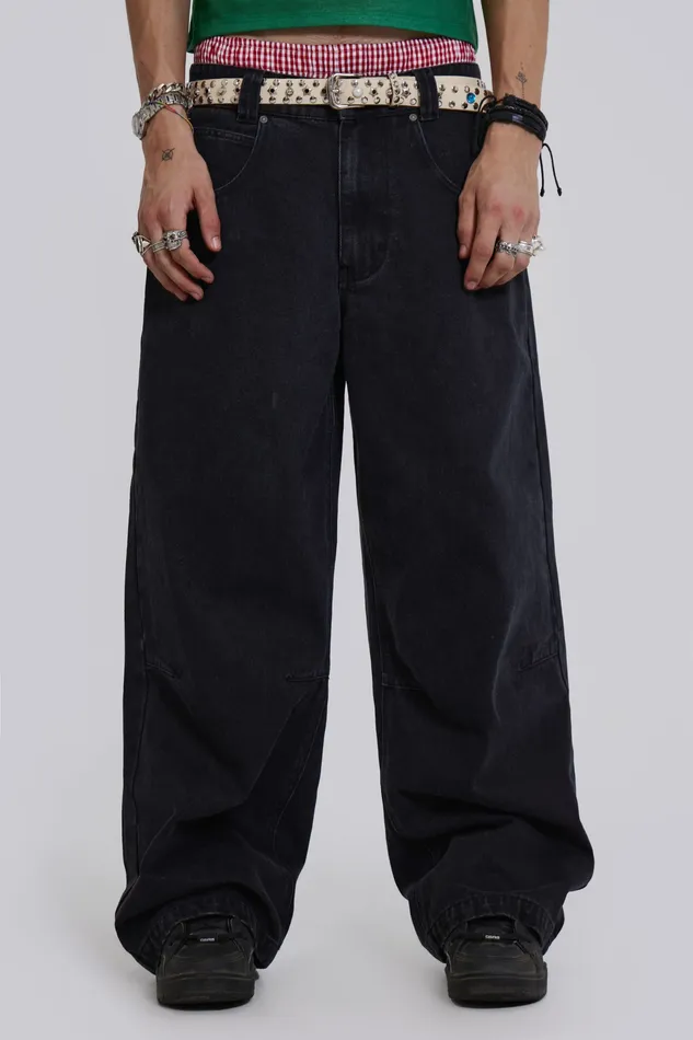 Men Bestsellers Jaded London Shop Solid Black Low Rise Colossus Jeans