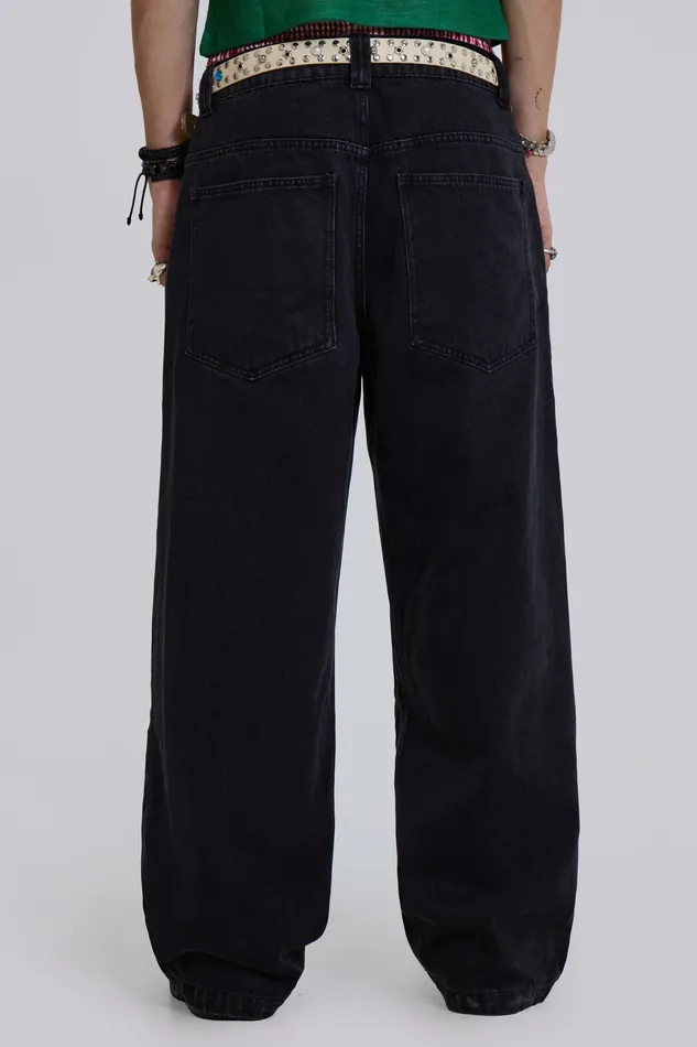 Men Bestsellers Jaded London Shop Solid Black Low Rise Colossus Jeans