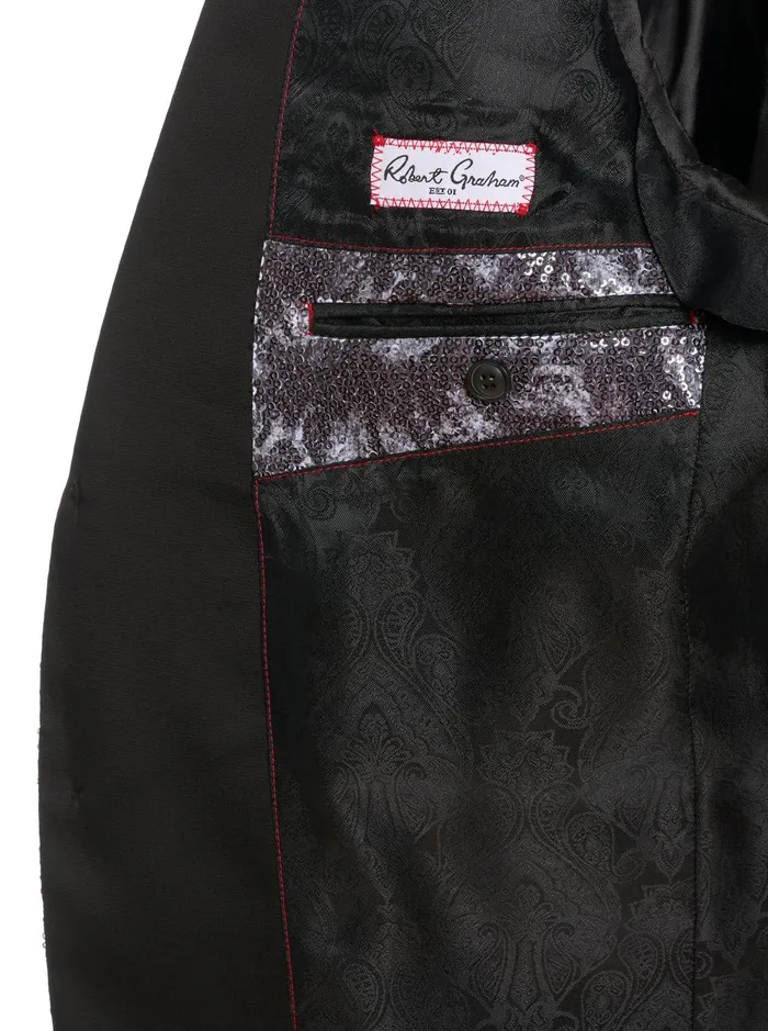 Men Blazers Robert Graham CALO SEQUIN BLAZER Black