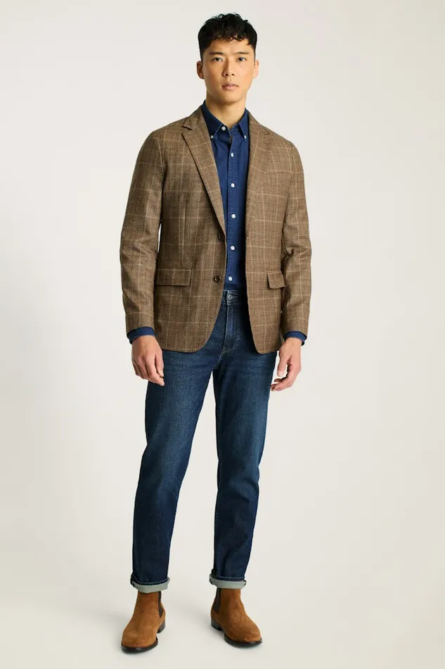 Men Bonobos Blazers and Sport Coats Effortlessly Refined Bonobos Jetsetter Unconstructed Blazer Chestnut Glen Plaid