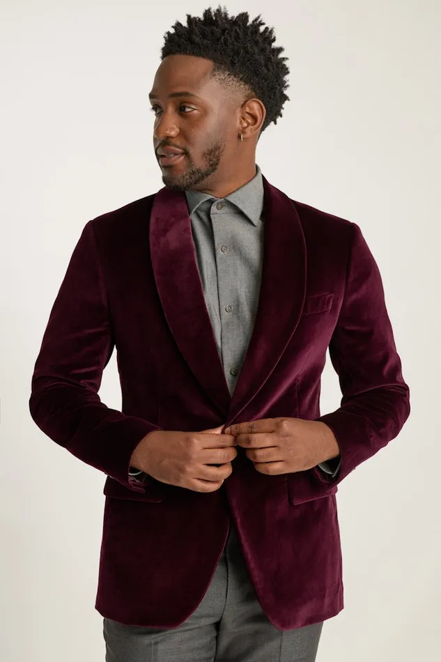 Men Bonobos Blazers and Sport Coats Jetsetter Italian Velvet Blazer Cabernet Men Bonobos Blazers and Sport Coats Jetsetter Italian Velvet Blazer Cabernet