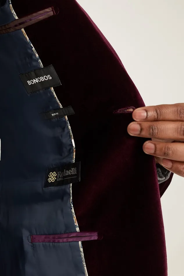 Men Bonobos Blazers and Sport Coats Jetsetter Italian Velvet Blazer Cabernet Men Bonobos Blazers and Sport Coats Jetsetter Italian Velvet Blazer Cabernet