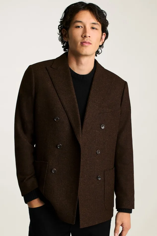 Men Bonobos Blazers and Sport Coats Jetsetter Unconstructed Double Breasted Blazer Walnut Brown