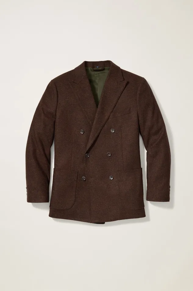 Men Bonobos Blazers and Sport Coats Jetsetter Unconstructed Double Breasted Blazer Walnut Brown
