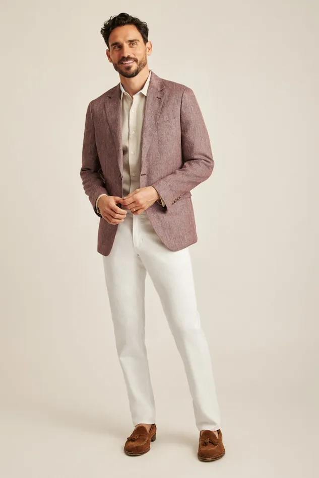 Men Bonobos Blazers and Sport Coats Unconstructed Italian Blazer Eggplant Herringbone