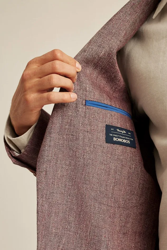 Men Bonobos Blazers and Sport Coats Unconstructed Italian Blazer Eggplant Herringbone Men Bonobos Blazers and Sport Coats Unconstructed Italian Blazer Eggplant Herringbone
