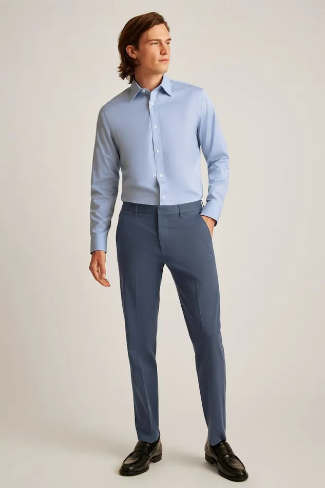 Men Bonobos Business Casual Shirts Easy WrinkleResistant Bonobos Weekday Warrior Dress Shirt Blue Serenity