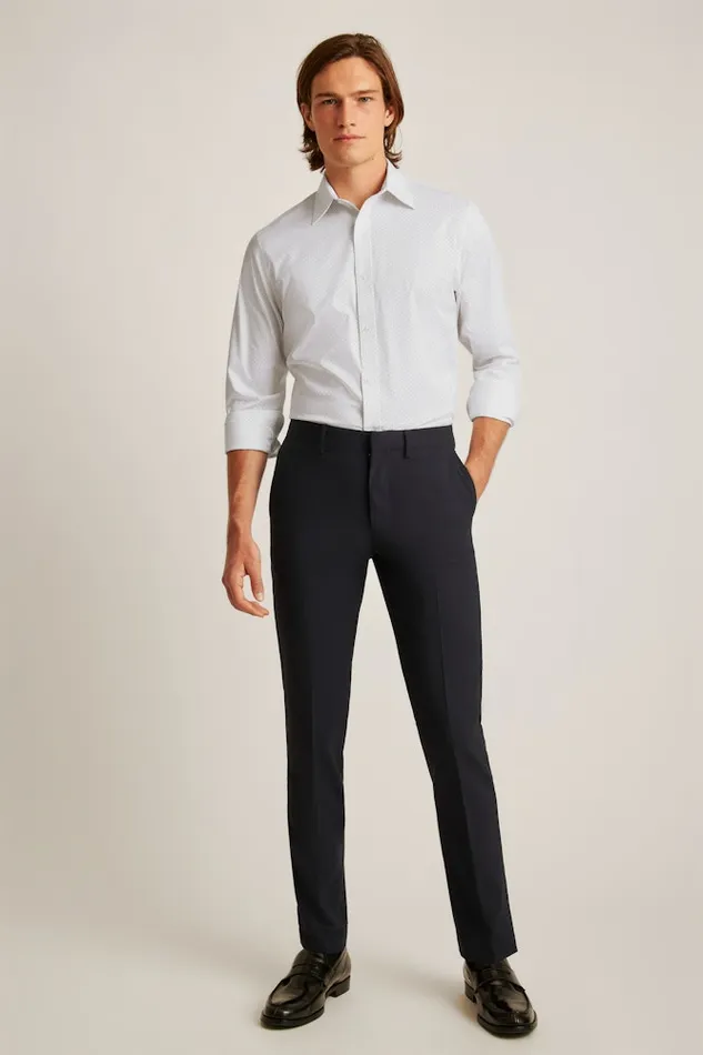 Men Bonobos Business Casual Shirts Easy WrinkleResistant Bonobos Weekday Warrior Dress Shirt Navy Dot