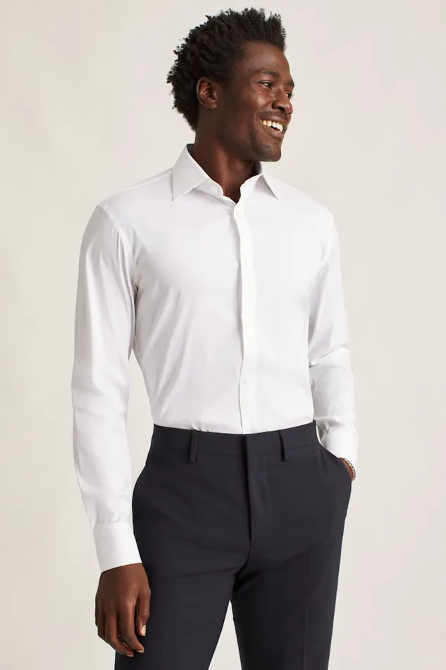 Men Bonobos Business Casual Shirts Sophisticated and Comfy Bonobos Jetsetter Stretch Dress Shirt White Textured Dobby