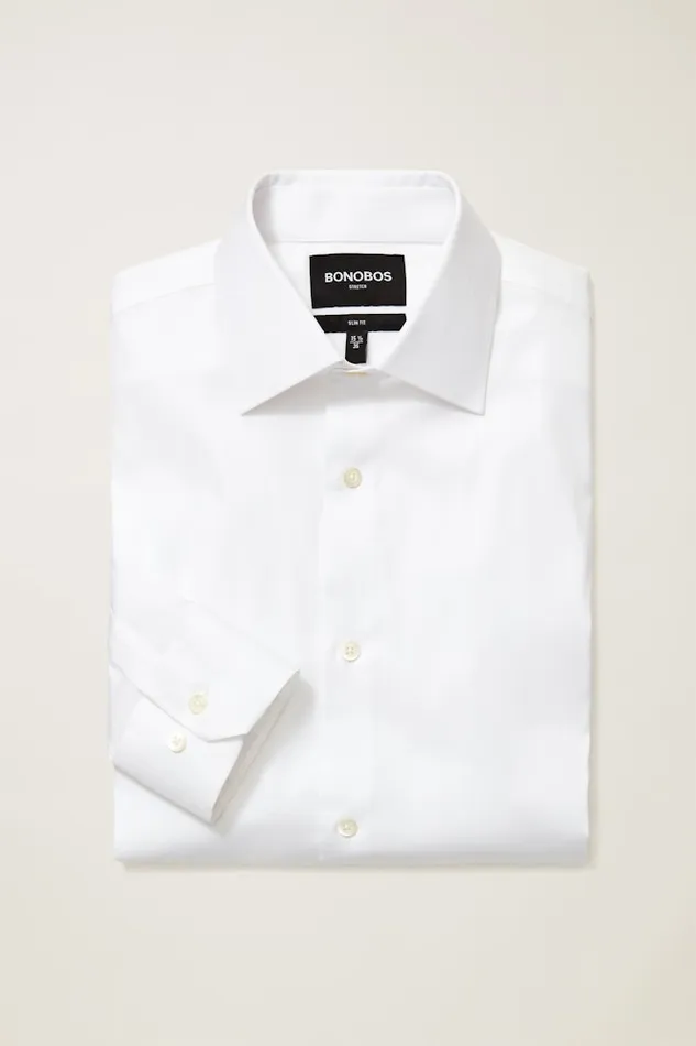 Men Bonobos Business Casual Shirts Sophisticated and Comfy Bonobos Jetsetter Stretch Dress Shirt White Textured Dobby