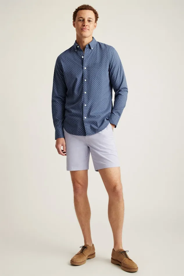 Men Bonobos Business Casual Shirts Stretch Everyday Shirt Bonobos Cotton Button Down Shirt Navy White Dot