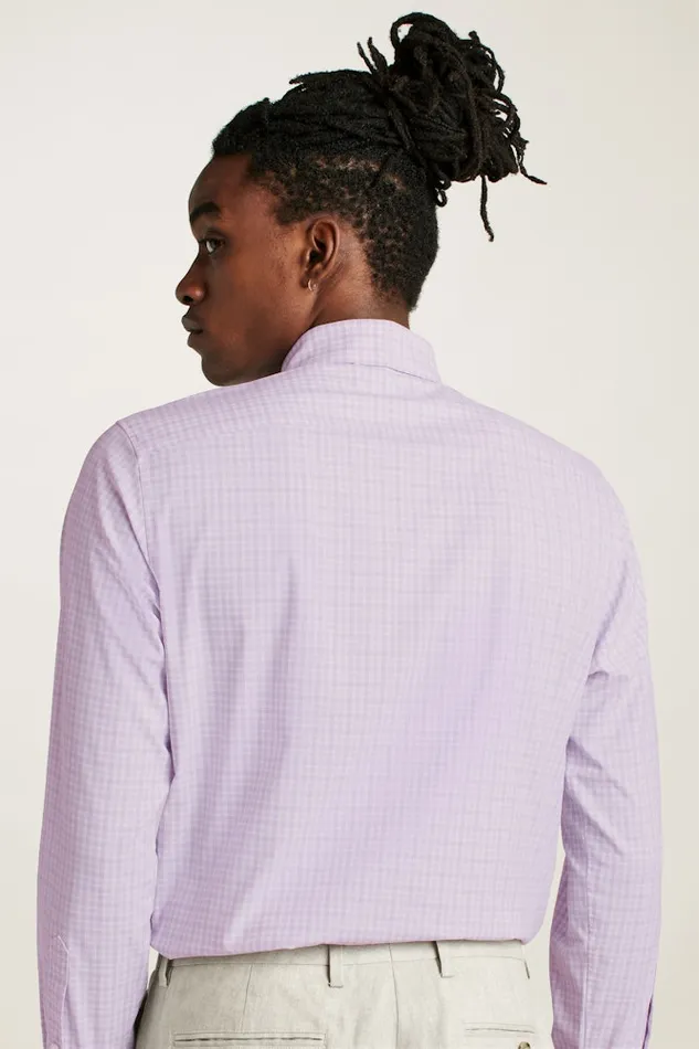 Men Bonobos Business Casual Shirts Tech Button Down Shirt Lilac Pascal Plaid Men Bonobos Business Casual Shirts Tech Button Down Shirt Lilac Pascal Plaid