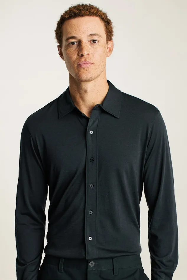 Men Bonobos Casual Shirts Performance Merino Shirt Jet Black Men Bonobos Casual Shirts Performance Merino Shirt Jet Black