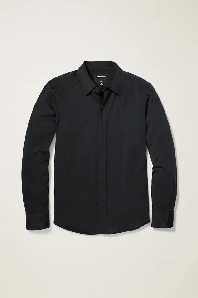 Men Bonobos Casual Shirts Performance Merino Shirt Jet Black Men Bonobos Casual Shirts Performance Merino Shirt Jet Black