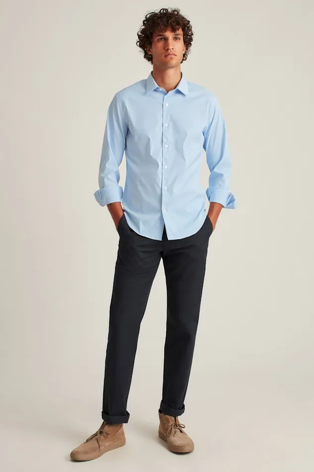 Men Bonobos Casual Shirts Tech Button Down Shirt Blue Bondi Gingham
