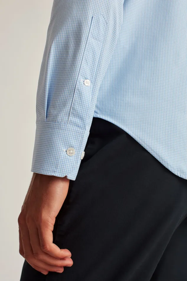 Men Bonobos Casual Shirts Tech Button Down Shirt Blue Bondi Gingham
