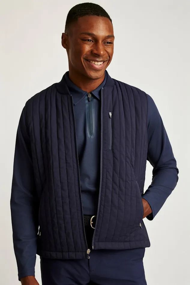 Men Bonobos Crew and VNeck Sweaters The Elements Golf Vest Navy