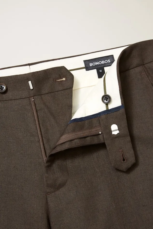 Men Bonobos Dress Pants Jetsetter Italian Linen Dress Pant Dark Brown