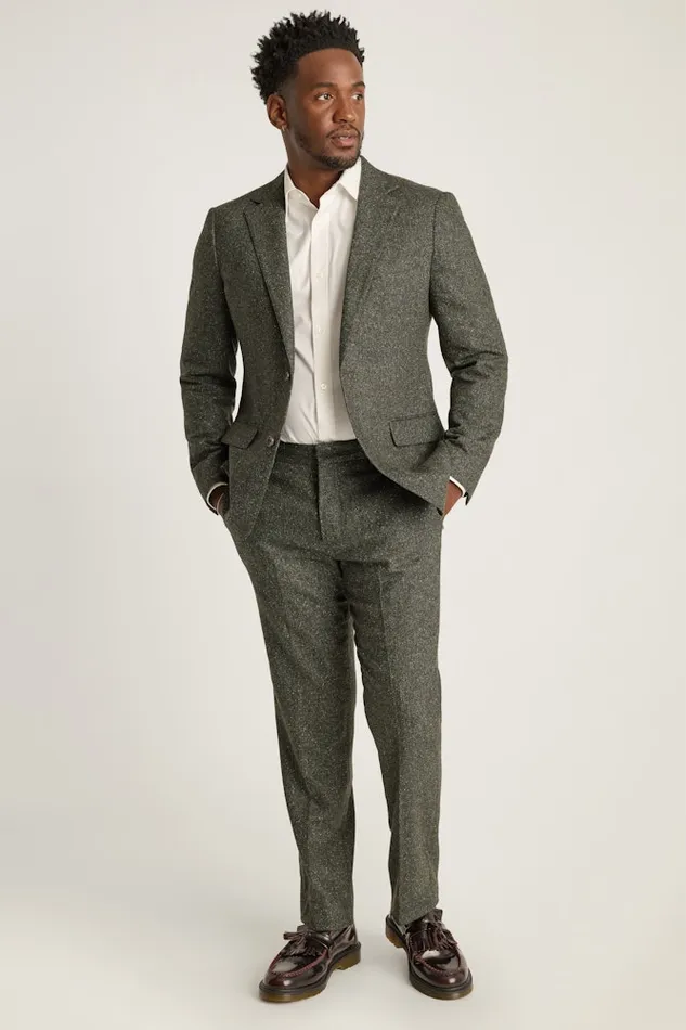Men Bonobos Dress Pants Jetsetter Italian Wool Dress Pant Olive Donegal