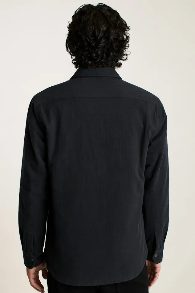 Men Bonobos Flannels and Shirt Jackets Flannel Quilted Jacket Charcoal Herringbone