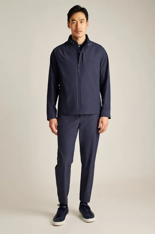 Men Bonobos Golf Outerwear and Layering Tour Harrington Golf Jacket Maritime Blue