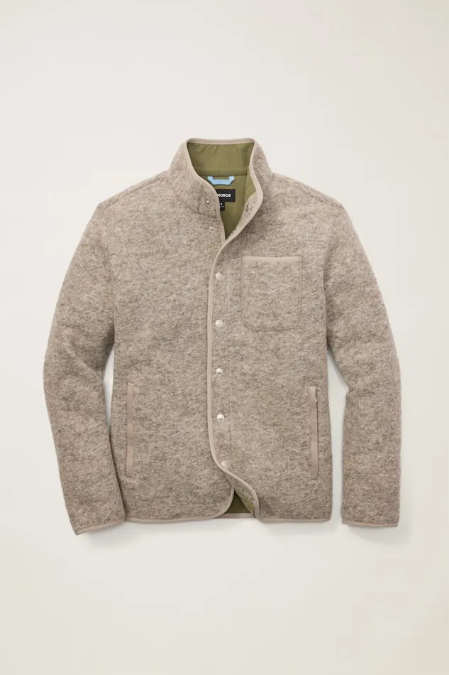 Men Bonobos Jackets and Coats Italian Wool Fleece Jacket Natural Grey Men Bonobos Jackets and Coats Italian Wool Fleece Jacket Natural Grey