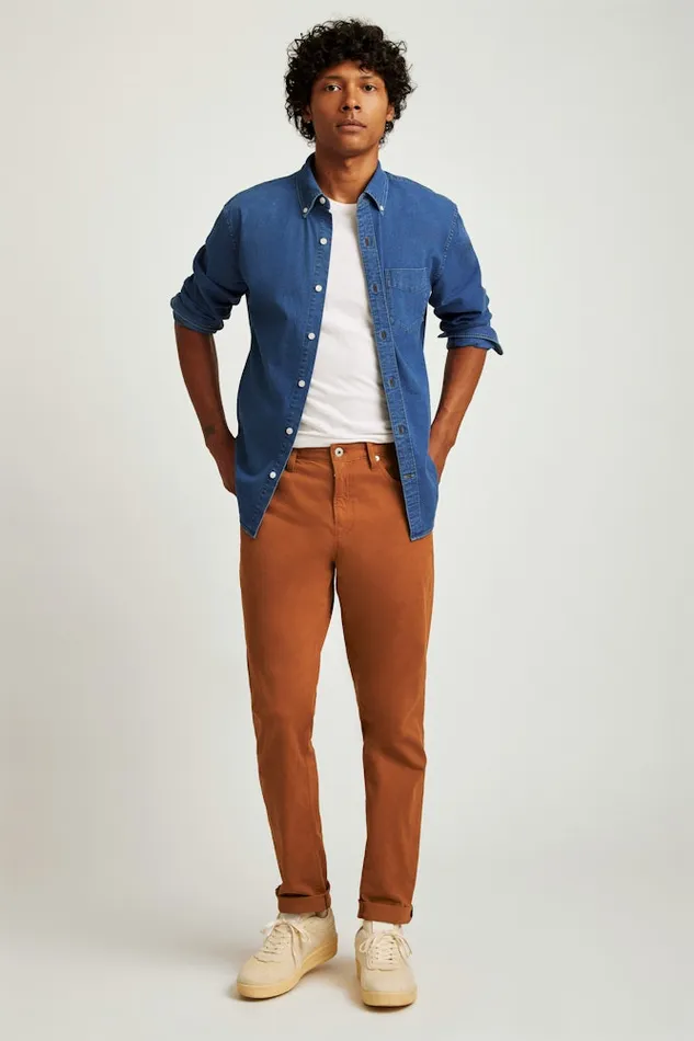 Men Bonobos Jeans Italian Brushed 5Pocket Pants Sequoia Brown