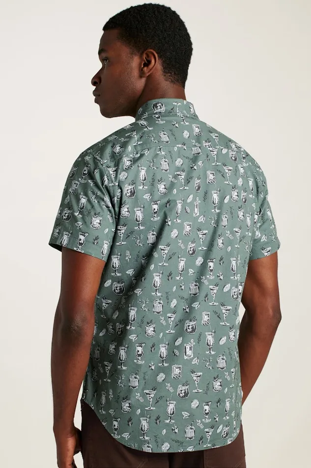 Men Bonobos Short Sleeve Shirts Button Up Your Style With Bonobos039 Riviera Short Sleeve Shirt Green Tiki Bar
