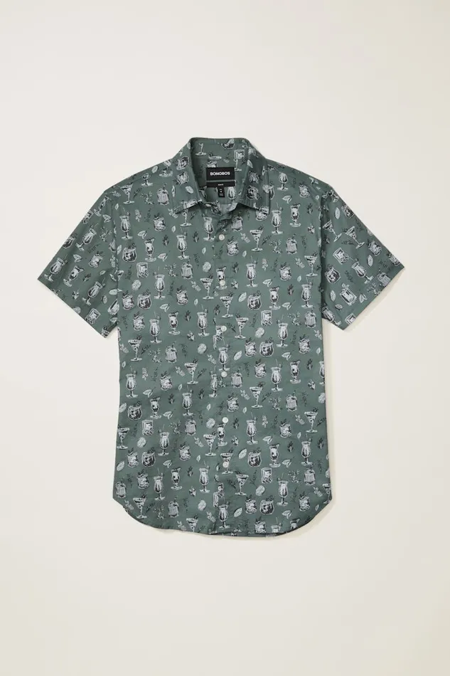 Men Bonobos Short Sleeve Shirts Button Up Your Style With Bonobos039 Riviera Short Sleeve Shirt Green Tiki Bar