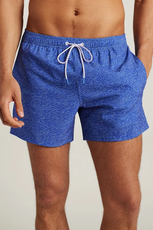 Men Bonobos Swim Trunks Riviera Recycled Swim Trunks Blue Shark Waves