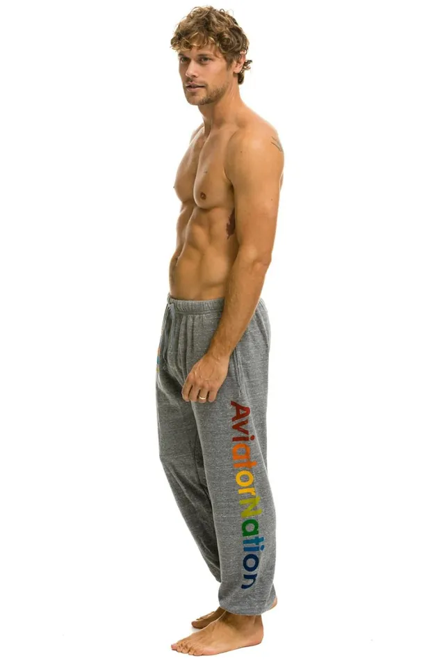 Men Bottoms Aviator Nation AVIATOR NATION SWEATPANTS 8211 HEATHER GREY Men Bottoms Aviator Nation AVIATOR NATION SWEATPANTS 8211 HEATHER GREY