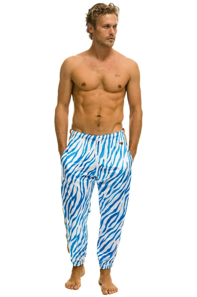 Men Bottoms Aviator Nation CLASSIC VELVET SWEATPANTS 8211 BLUE TIGER