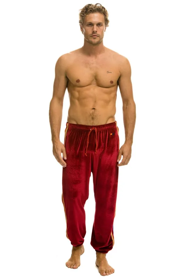 Men Bottoms Aviator Nation CLASSIC VELVET SWEATPANTS 8211 RED Men Bottoms Aviator Nation CLASSIC VELVET SWEATPANTS 8211 RED