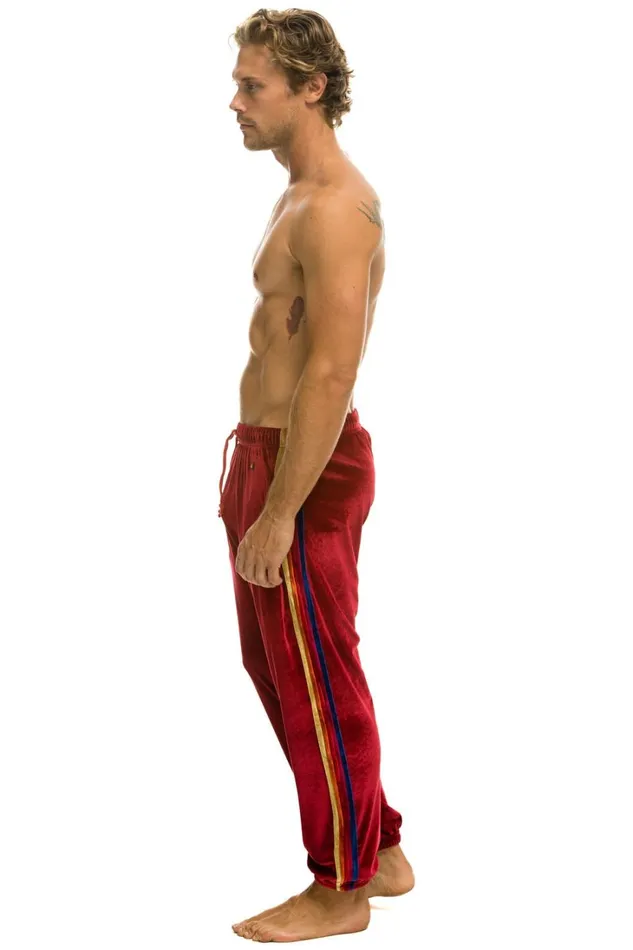 Men Bottoms Aviator Nation CLASSIC VELVET SWEATPANTS 8211 RED Men Bottoms Aviator Nation CLASSIC VELVET SWEATPANTS 8211 RED