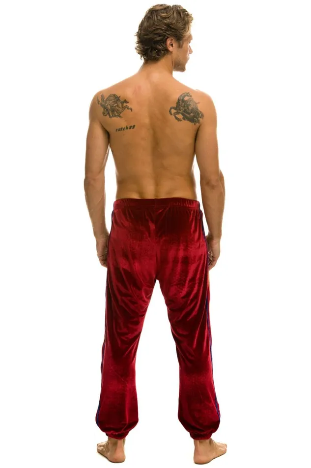 Men Bottoms Aviator Nation CLASSIC VELVET SWEATPANTS 8211 RED Men Bottoms Aviator Nation CLASSIC VELVET SWEATPANTS 8211 RED
