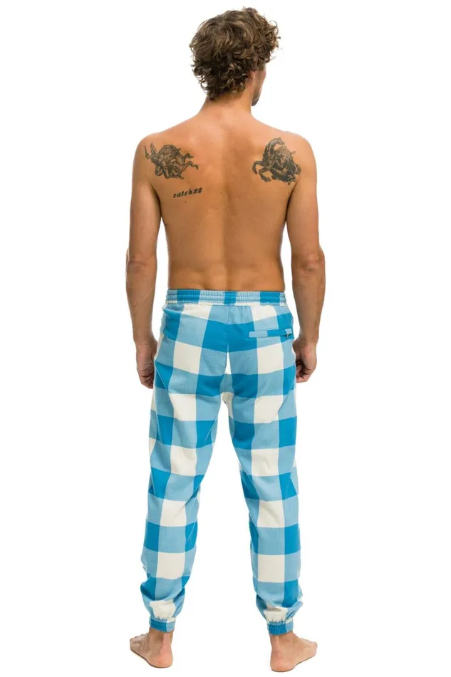 Men Bottoms Aviator Nation MEN039S PLAID LODGE PANT 8211 SKY PLAID