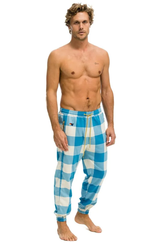 Men Bottoms Aviator Nation MEN039S PLAID LODGE PANT 8211 SKY PLAID