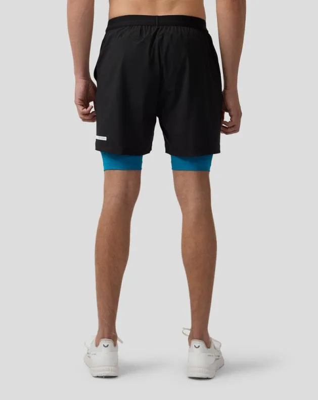Men Castore Shorts Flow Lightweight 2in1 Shorts 8211 Dark Aqua