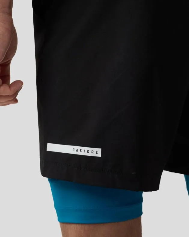 Men Castore Shorts Flow Lightweight 2in1 Shorts 8211 Dark Aqua