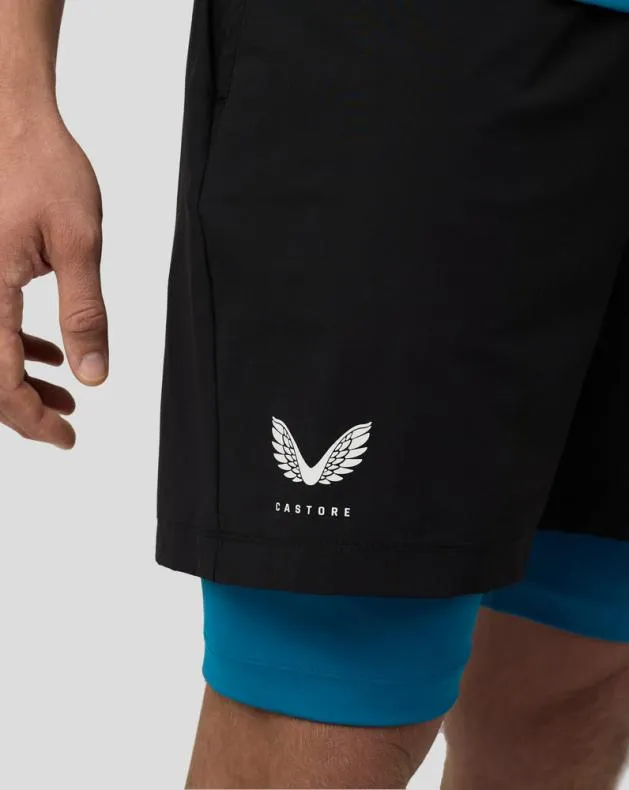 Men Castore Shorts Flow Lightweight 2in1 Shorts 8211 Dark Aqua
